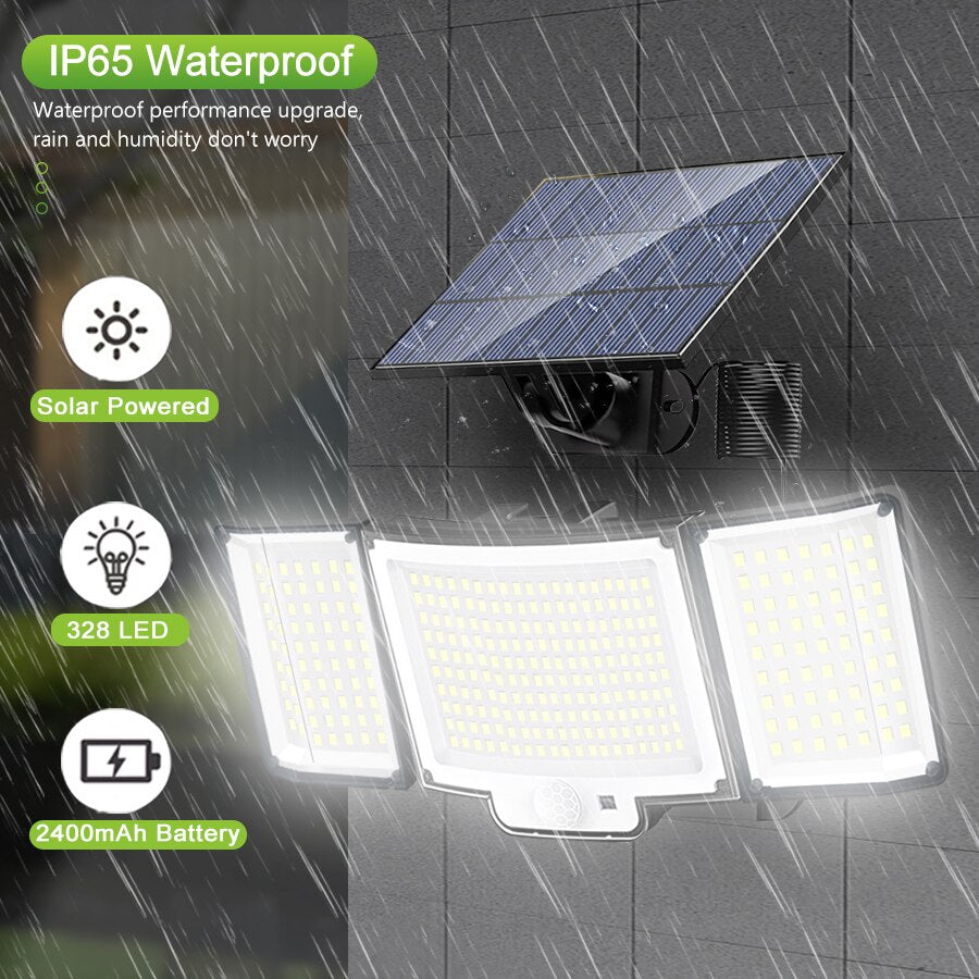 Luz Led Solar de 3 puntas con sensor Incluido