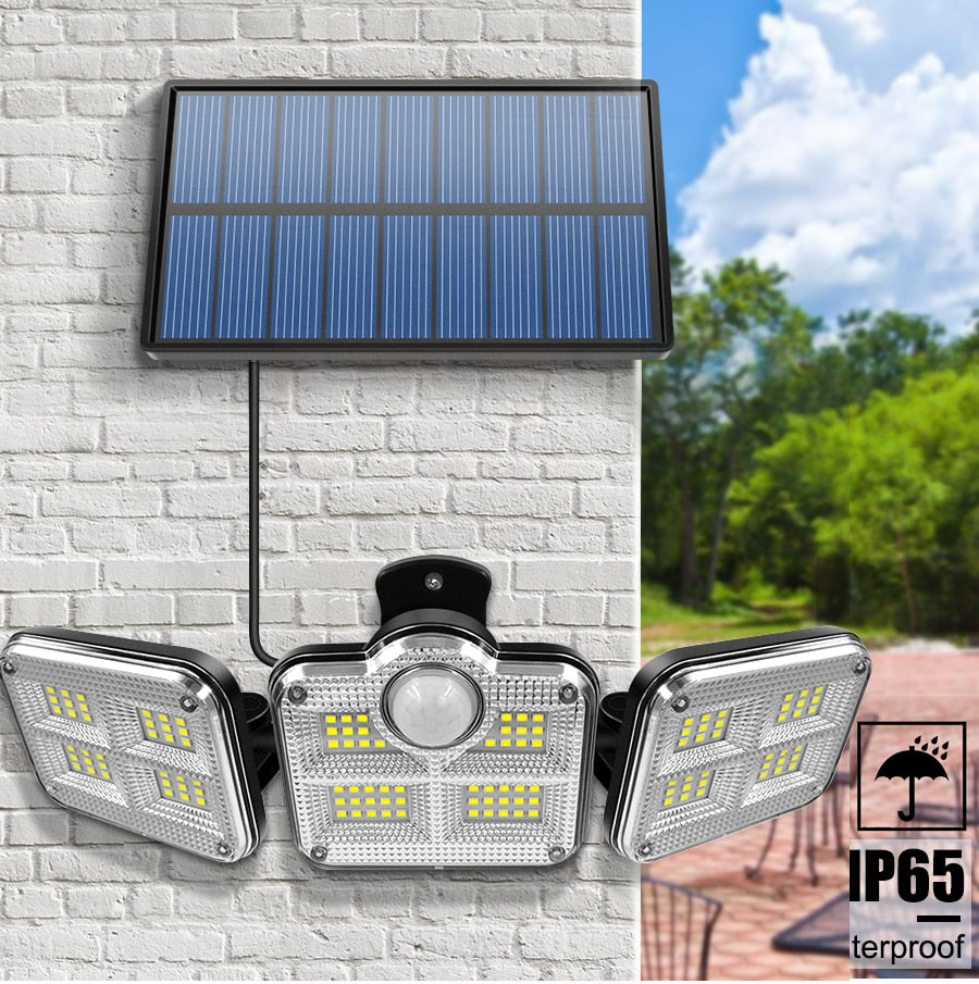 Luz Led Solar de 3 puntas con sensor Incluido