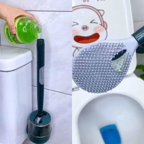 Cepillo de limpieza para baño con dispensador de cloro