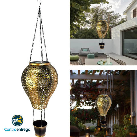 Globo Aerostático Solar Para Decoración Hogar (Con Soporte Incluído)