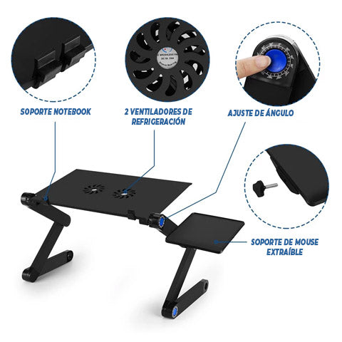 Soporte Para Notebook Potátil Con Ajustes De Inclinación Y Multifunción