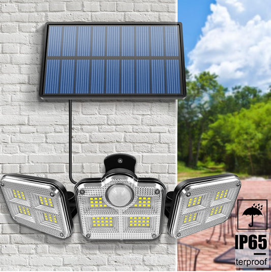 Luz Led Solar de 3 puntas con sensor Incluido