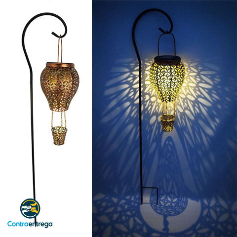Globo Aerostático Solar Para Decoración Hogar (Con Soporte Incluído)